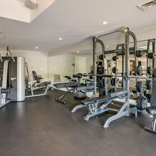 a gym with exercise equipment